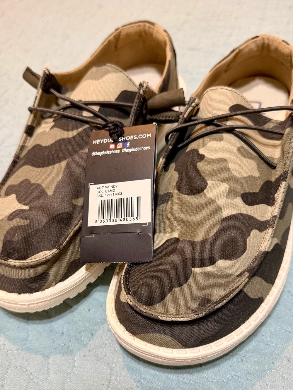 Hey Dude Women's Slip-On Loafers in Green Camo